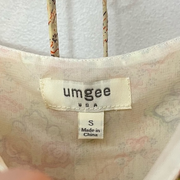 Umgee Boho Printed Lightweight Empire Waist Bell Sleeve Tunic Mini Dress size S - Picture 6 of 9